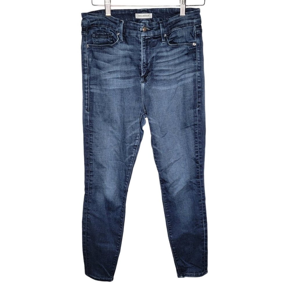 Good‎ American 6 / 28 Good Waist Crop Skinny Women's Dark Wash Denim Blue Jeans